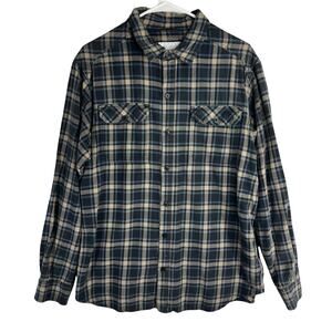 Columbia Omni-Wick Flannel Cotton Plaid Shirt Gray Men's size L